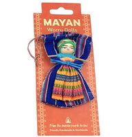 Jumbo Large Worry Dolls on a Textile Pouch Mounted on a Card