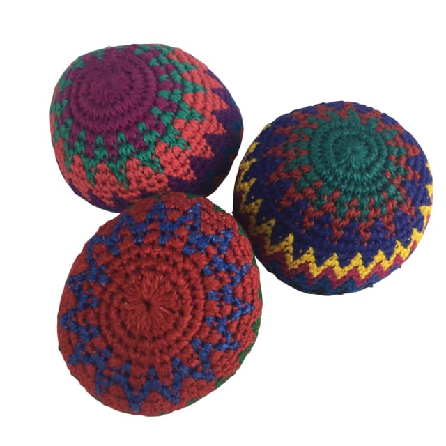 Hacky Sacks Zig Zag Colourful Design Toys Juggling Balls Stress Balls Footbag Magic Handmade