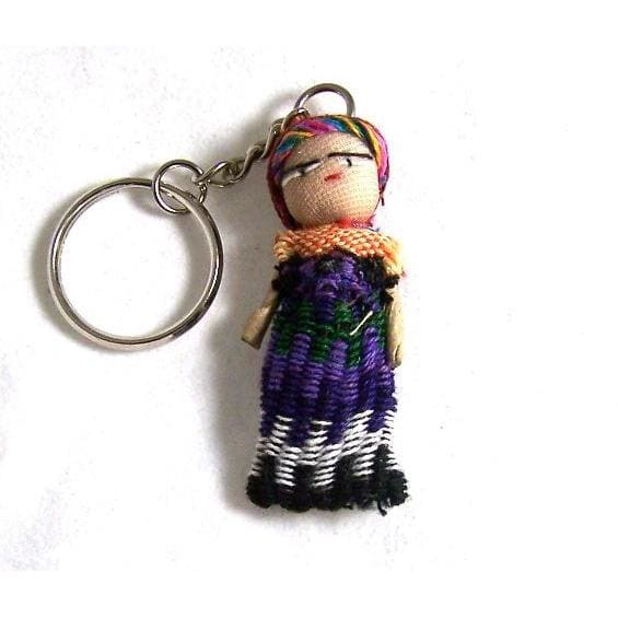 Worry Dolls Keyring Key Ring Key Chain Metal Mayan Mexican Box Made ...